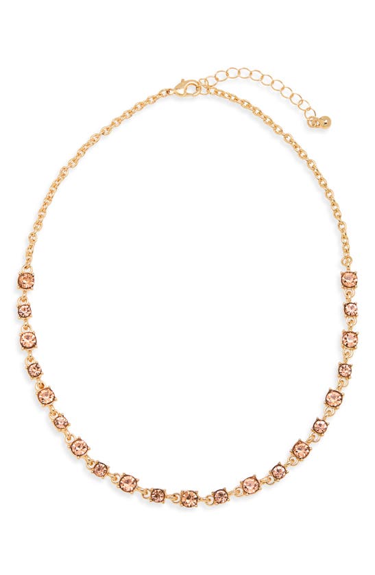 Shop Nordstrom Rack Crystal Frontal Necklace In Champagne- Gold