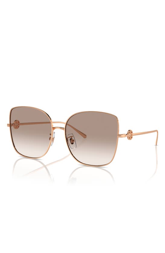 Shop Tory Burch 60mm Gradient Butterfly Sunglasses In Rose Gold