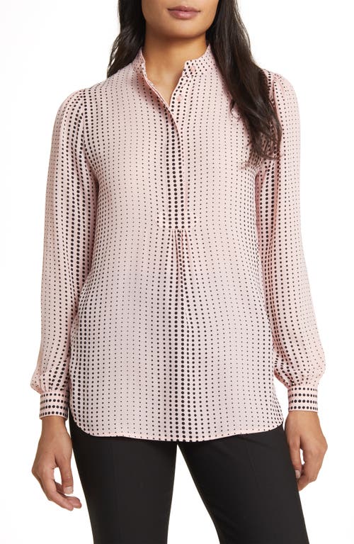 Anne Klein Womens Pink Polka Dot hot Blouse L