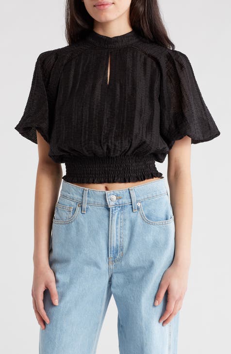 Smocked Front Keyhole Top