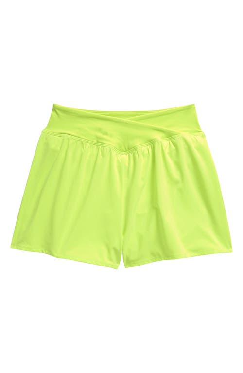 Shop Zella Girl Kids' Finish Line Running Shorts In Green Sharp