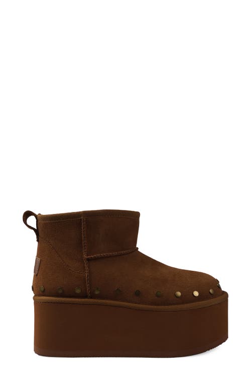 Candies Candie's Shye Faux Fur Platform Bootie In Tan Suede