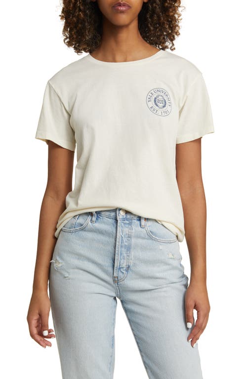 Yale Circle Shield Cotton Graphic T-Shirt in Marshmallow