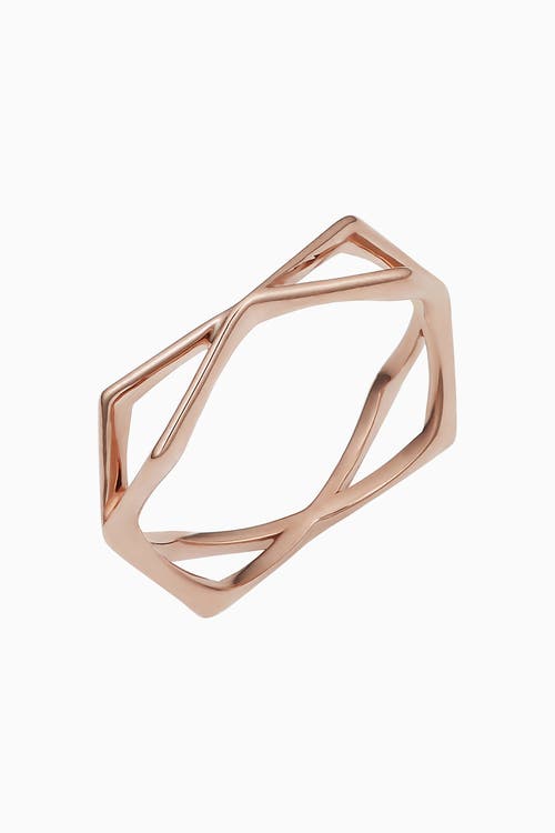 Oradina 14k Rose Solid Gold 1975 Bow Ring In Rose Gold