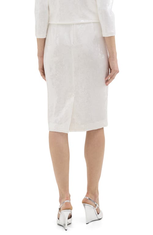 Theory Sequin Slim Fit Pencil Skirt In White