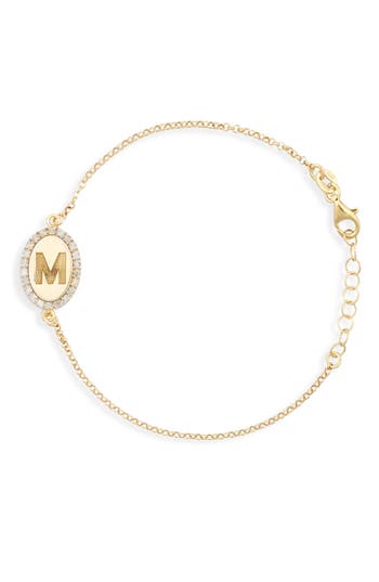 Meshmerise Diamond Initial Disc Bracelet In Yellow-m