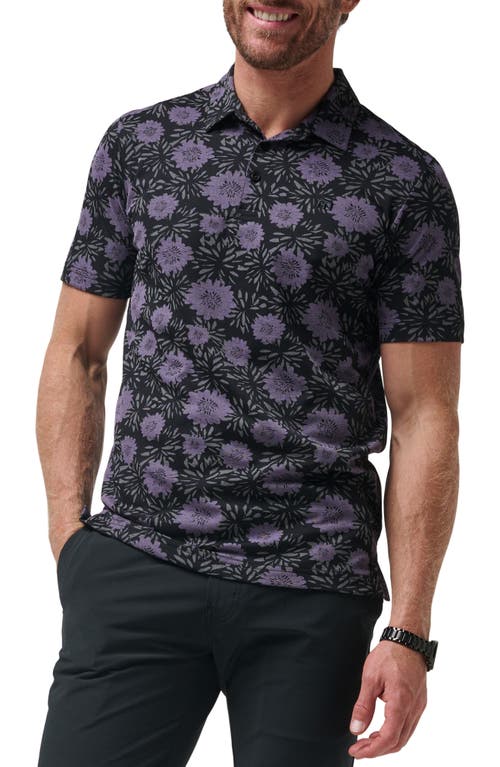 Shop Travismathew Not Happening Floral Piqué Polo In Black