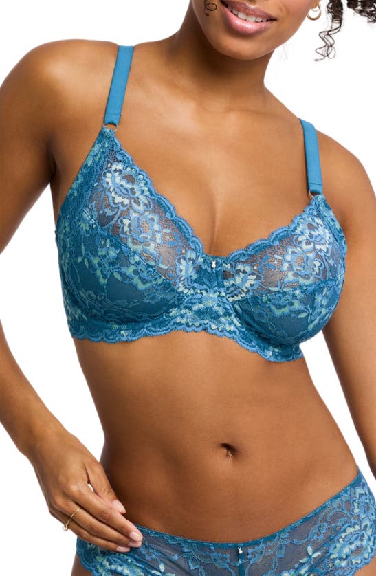 Shop Montelle Intimates Montelle Intimate Muse Full Cup Lace Bra In Surf/ Mint