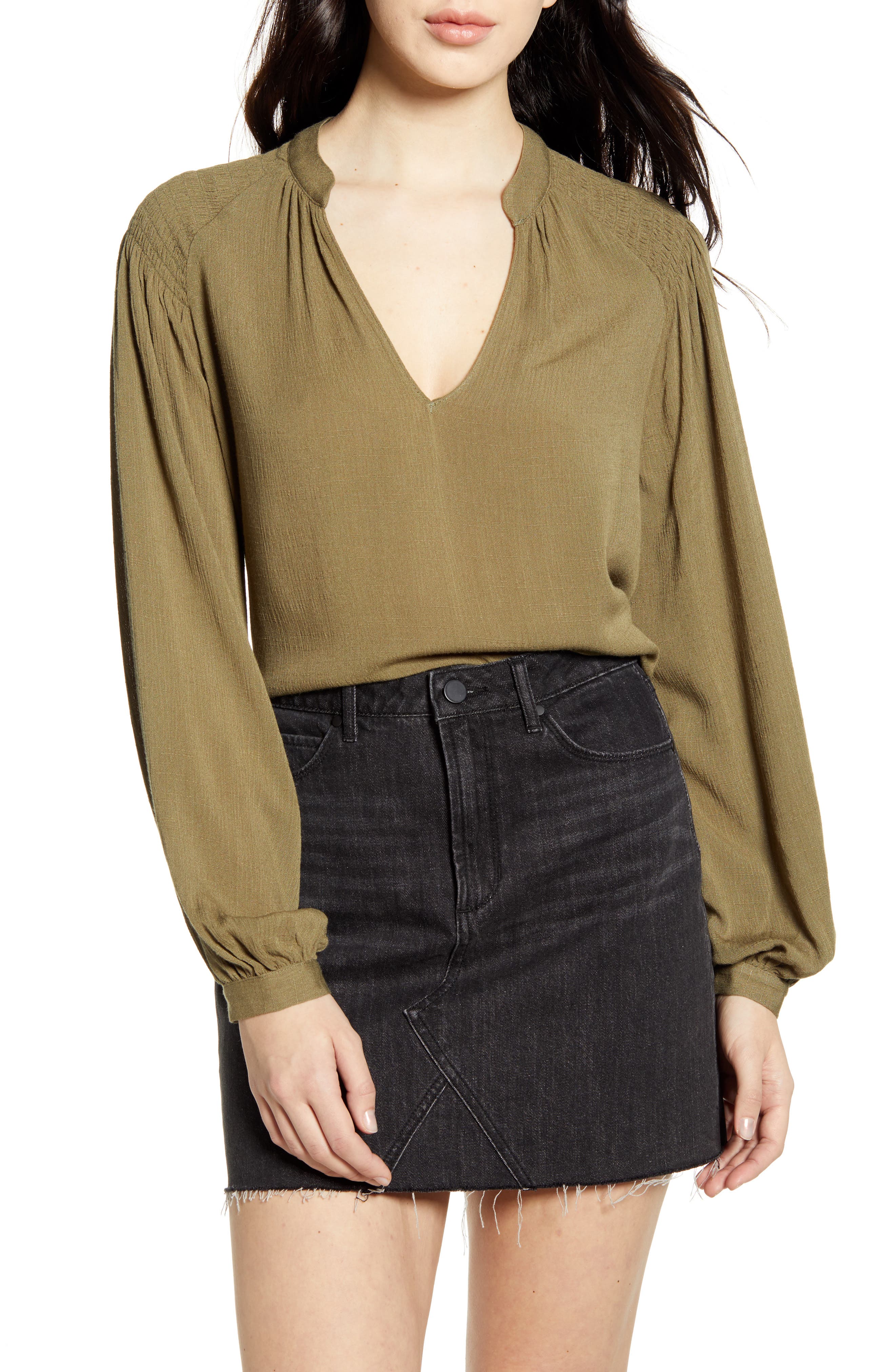 peasant neckline top