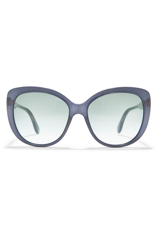 Gucci 57mm Gradient Cat Eye Sunglasses In Blue Green
