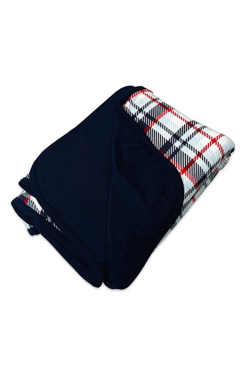Bellabu Bear Kids' Original Holiday Plaid Reversible Blanket in White With Red & Grey Plaid at Nordstrom
