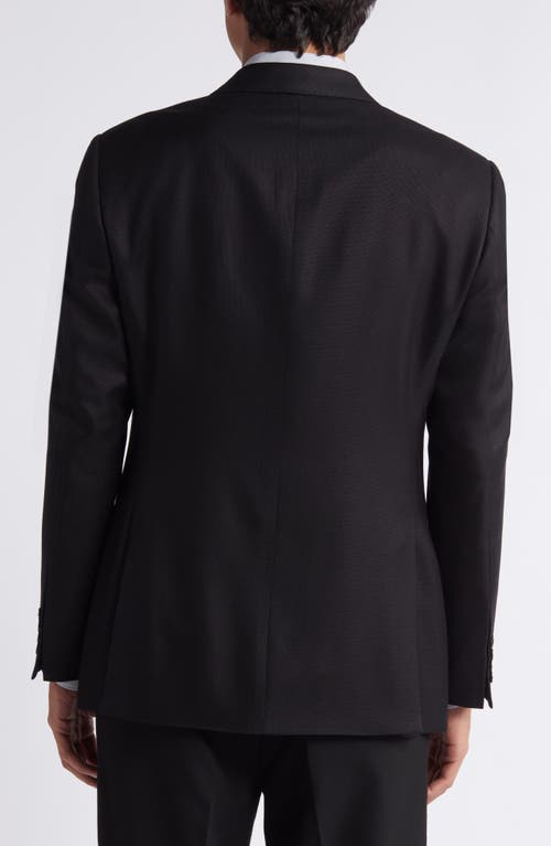 Shop Emporio Armani Solid Black Viscose & Silk Sport Coat