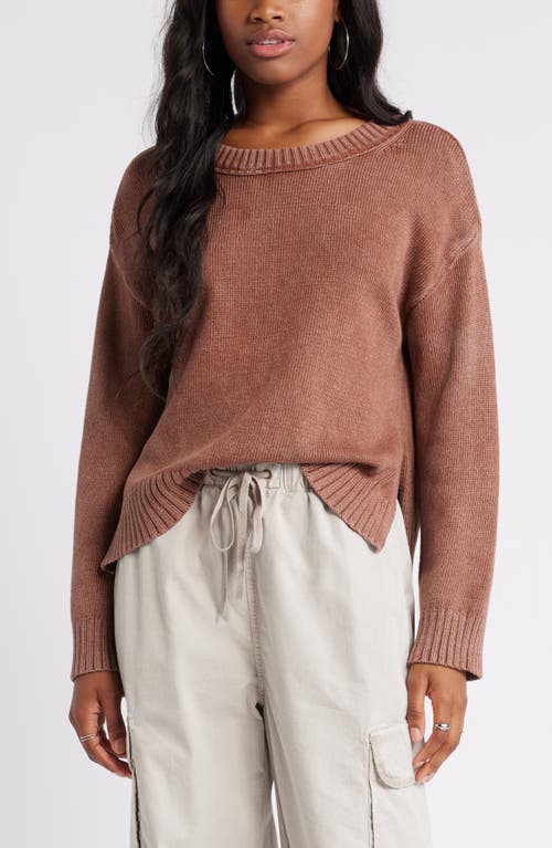 Shop Bp. Acid Wash Oversize Cotton Sweater In Brown Topaz