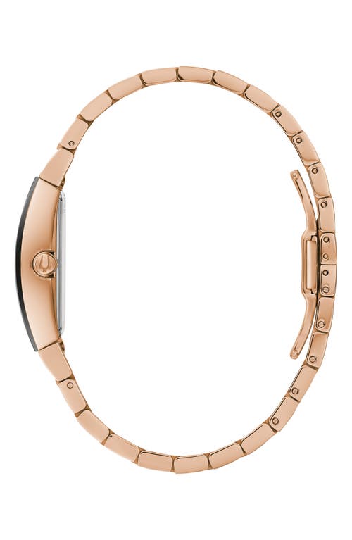 Bulova Modern Gemini Womens Diamond Accent Rose Goldtone Stainless Steel Bracelet Watch 97p158 In Transparent