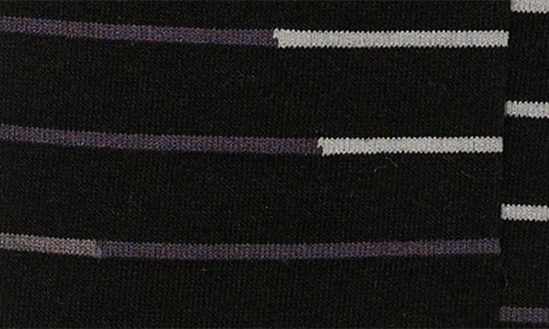 Shop Cole Haan Broken Stripe Dress Socks In Black