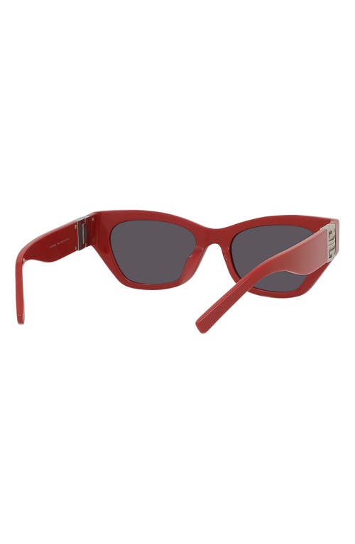 Shop Givenchy 4g 55mm Cat Eye Sunglasses In Shiny Red/smoke