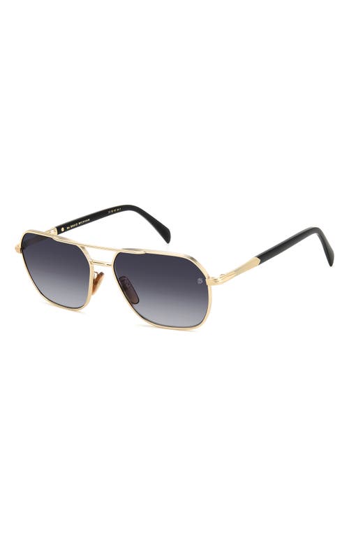 David Beckham Eyewear 59mm Aviator Sunglasses In Gold Black