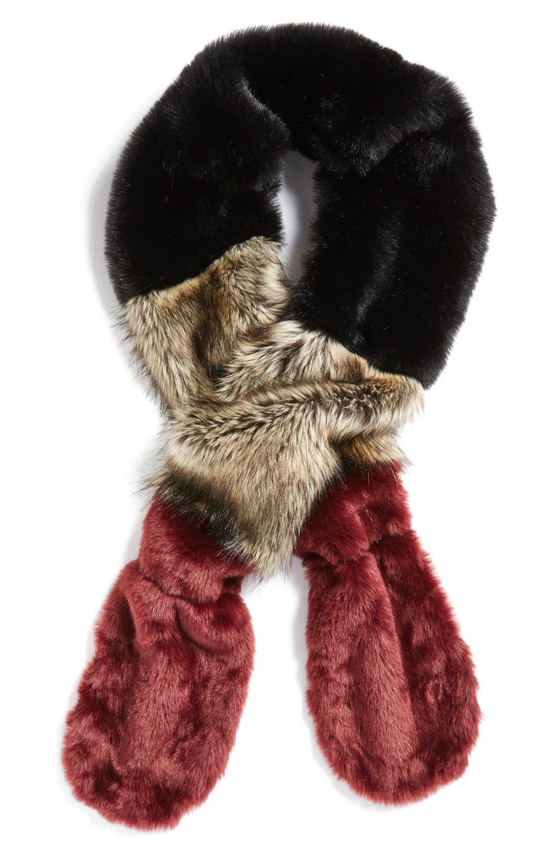 Leith Colorblock Faux Fur Stole Nordstrom