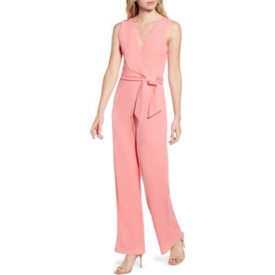 Sentimental Ny Plunge Back Jumpsuit, Coral