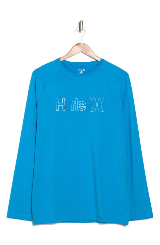 Shop Hurley Crossover Long Sleeve Graphic T-shirt In Neon Blue