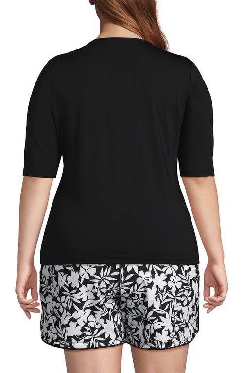 LANDS' END LANDS' END ELBOW SLEEVE RELAXED UPF 50 RASH GUARD 