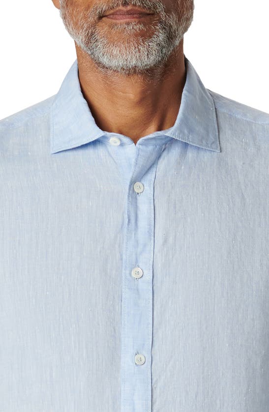 Shop Bugatchi Axel Linen Button-up Shirt In Sky