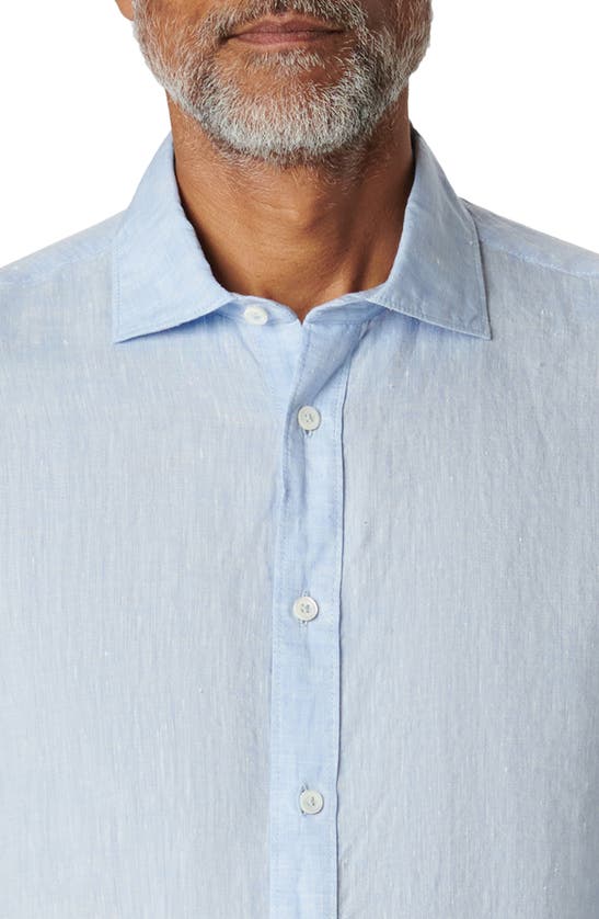Bugatchi Axel Linen Button-up Shirt In Sky
