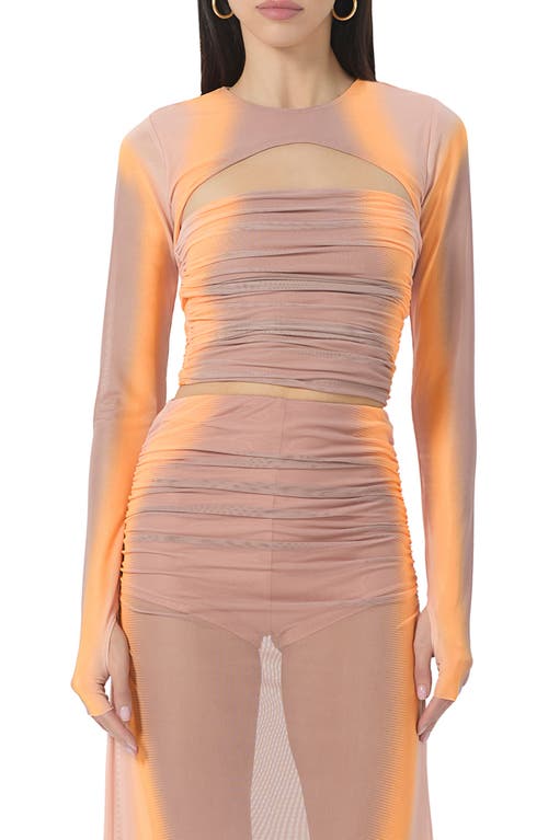 AFRM Julie Cutout Detail Stretch Cotton Mesh Top at Nordstrom,