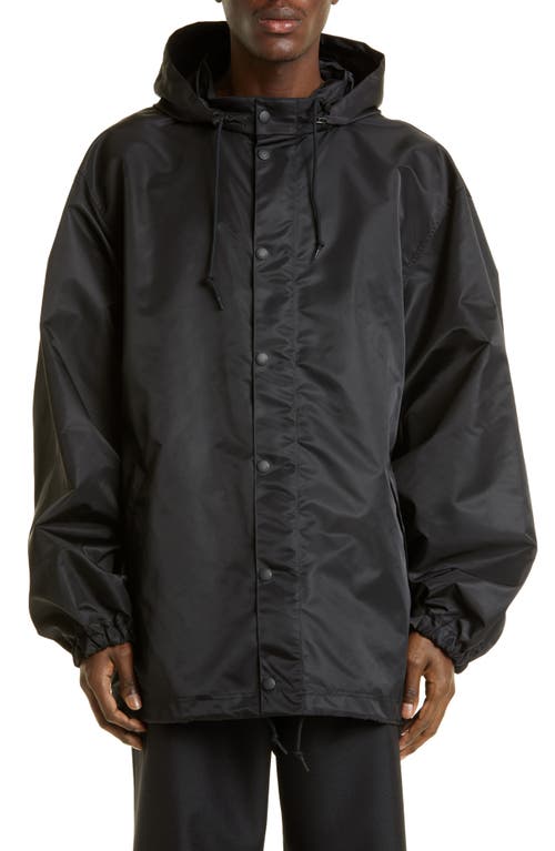 Balenciaga Tape Logo Graphic Windbreaker Black at Nordstrom,