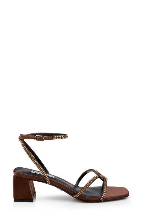 Shop Badgley Mischka Collection Brisa Ankle Strap Sandal In Chocolate Satin