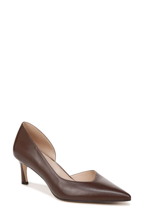 Faith Half d'Orsay Pointed Toe Pump in Mocha Leather