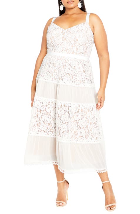 Rosalyn Sleeveless Lace Maxi Dress (Plus)