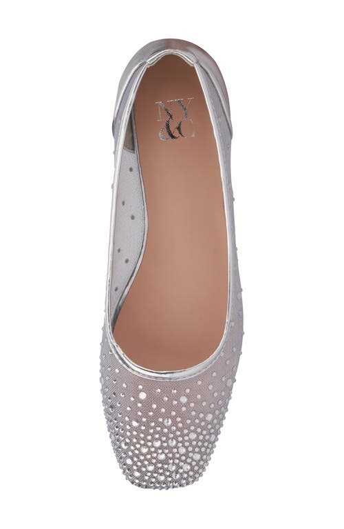 New York And Company Priya Mesh Flat In Silver