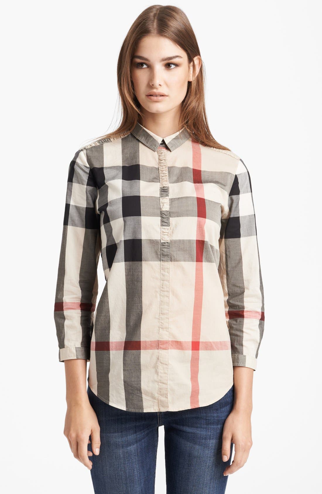 Burberry Brit Pieced Check Shirt Nordstrom