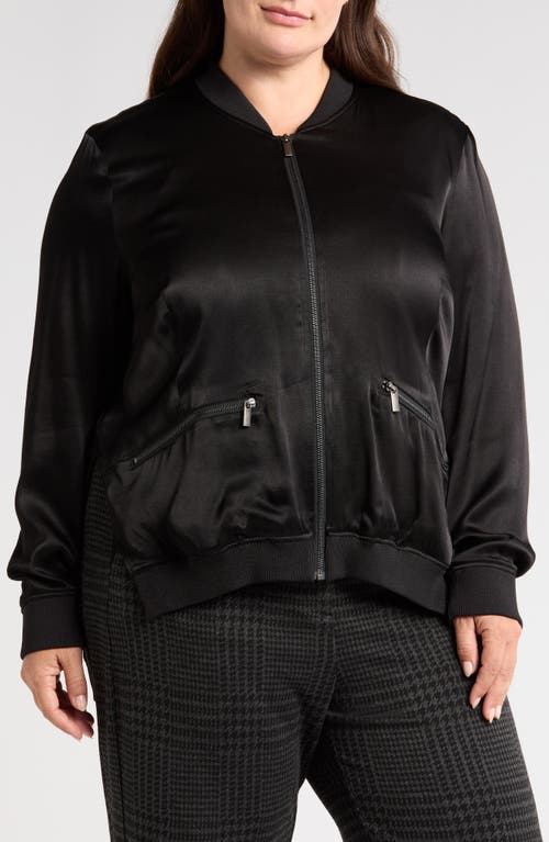 Universal Standard Satin Bomber In Black