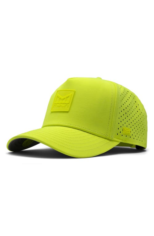 Melin Hydro Odyssey Stacked Water Repellent Baseball Cap in Neon Yellow