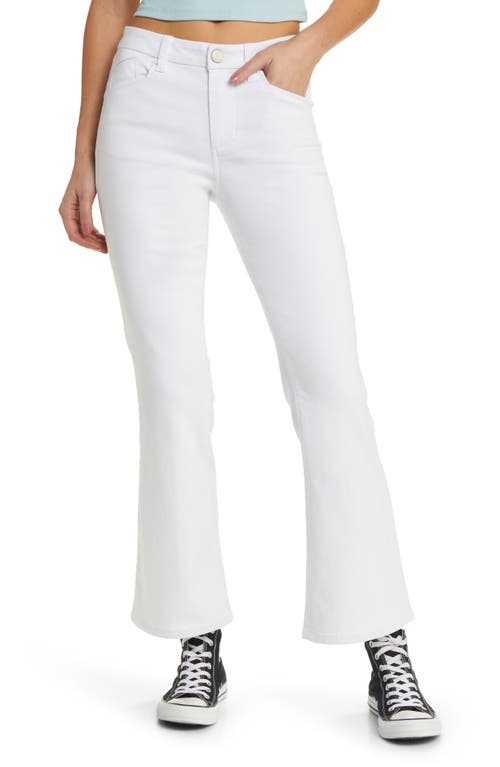 High Waist Slim Flare Jeans in White