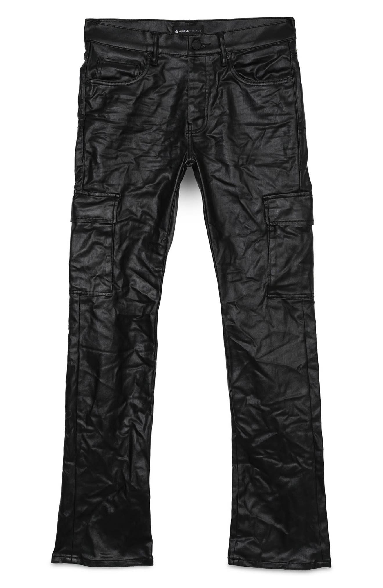 PURPLE BRAND Slim Boot Cut Coated Cargo Pants Nordstrom