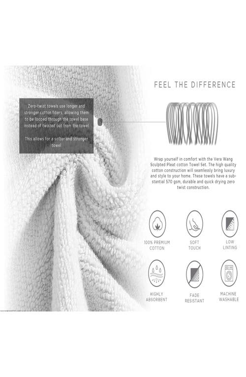 Vera Wang Sculpted Pleat 6-piece Bath Towel, Hand Towel & Washcloth Set In White