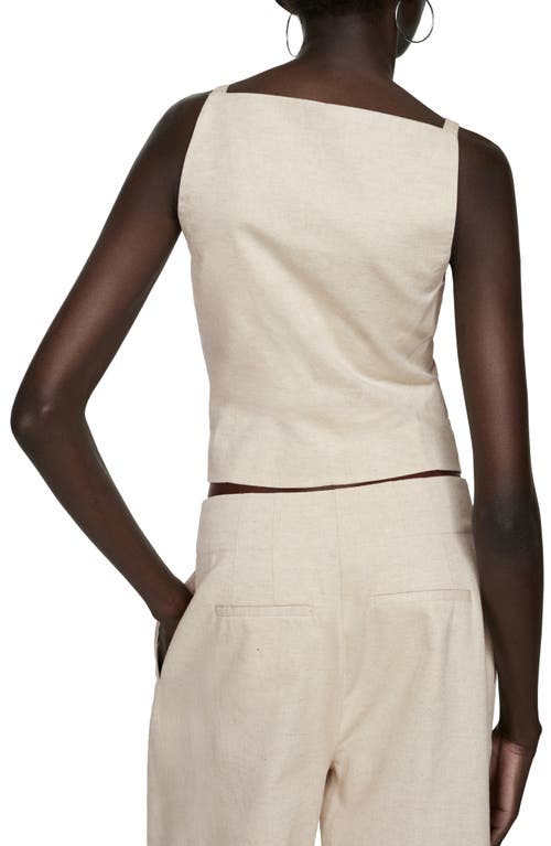 Mango Buttons Cotton Top Ecru In Light Beige