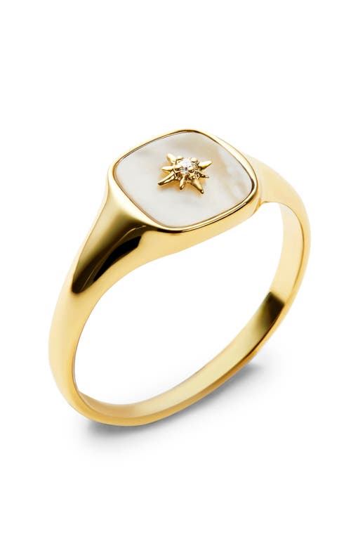Ana Luisa Gold Signet Ring In White/gold