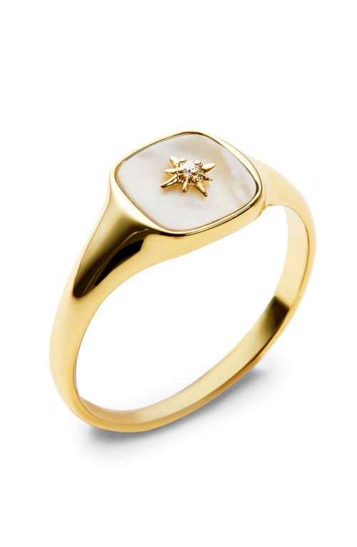 Shop Ana Luisa Gold Signet Ring In White/gold