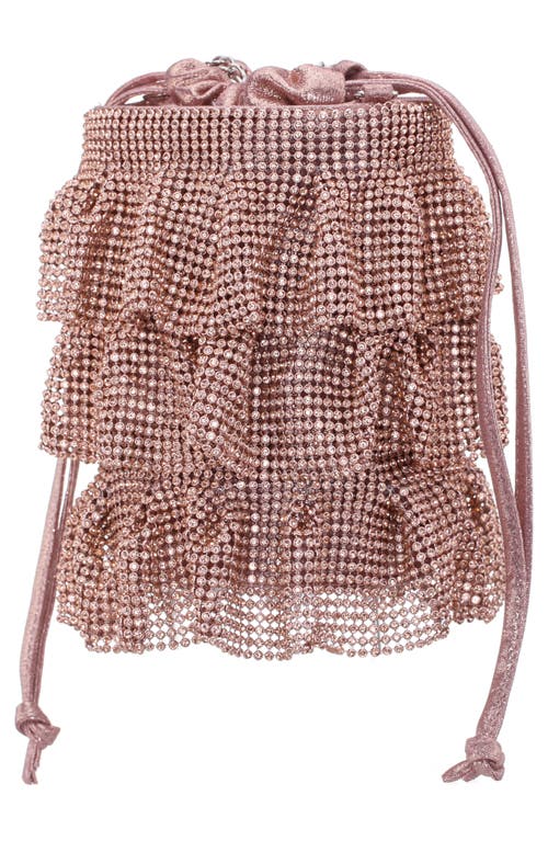Nina 4 Tired Crystal Mesh Pouch Bag In Gold