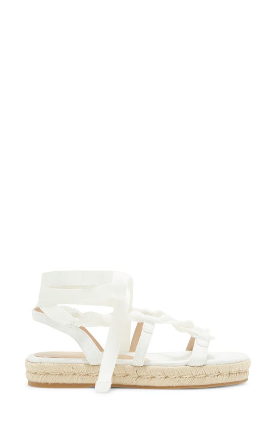 Shop Stuart Weitzman Espadrille Flat Sandal In White.