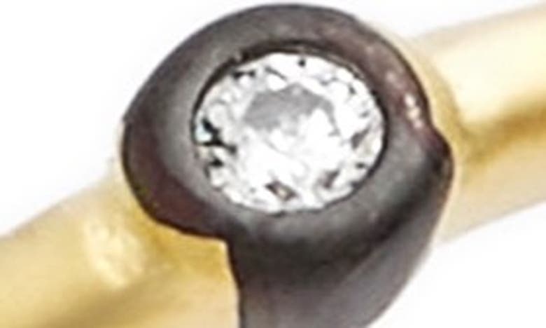 Shop Freida Rothman Single Bezel Stacking Ring In Gold/ Black