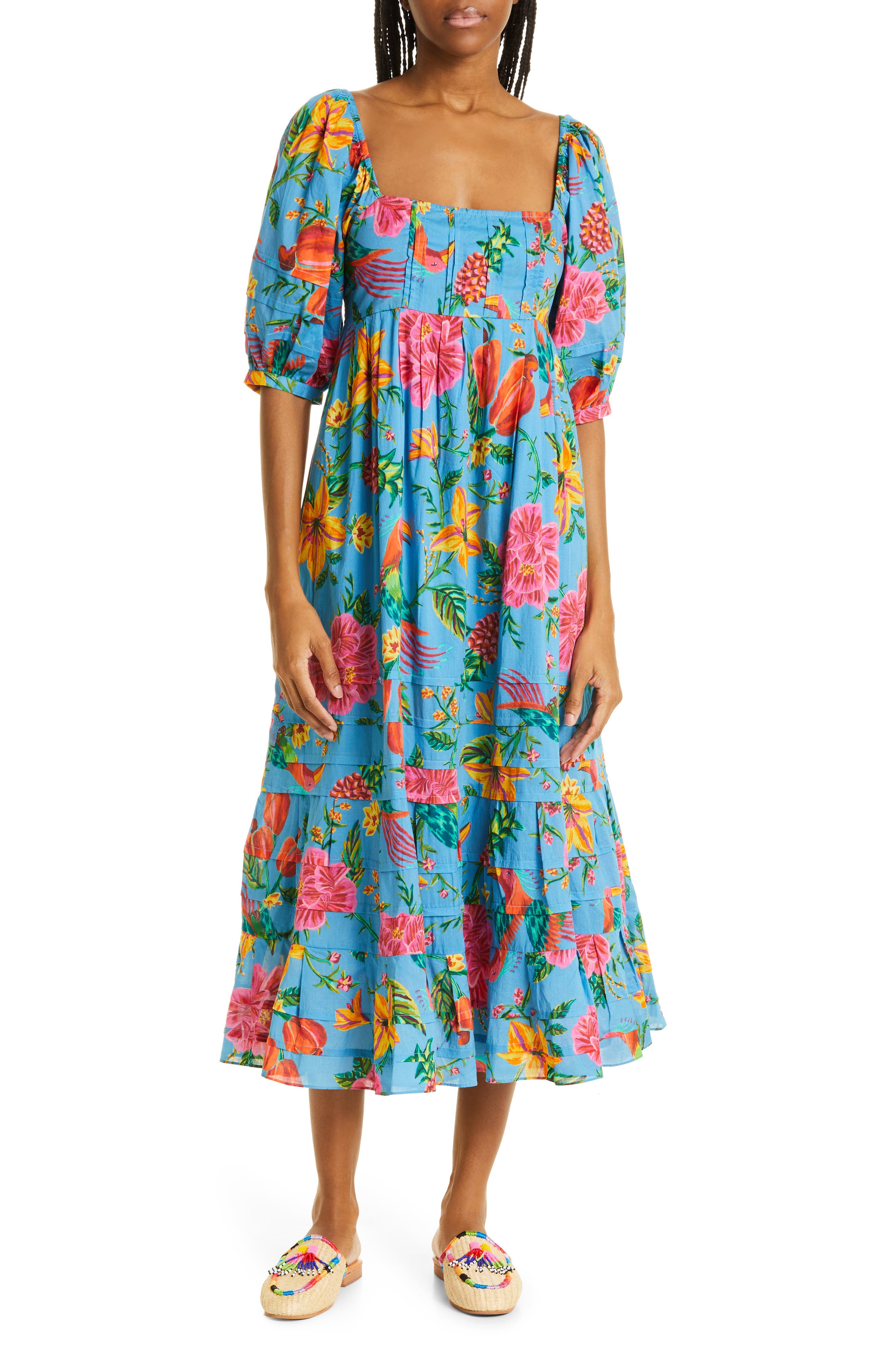 FARM Rio Toucans Garden Midi Dress 