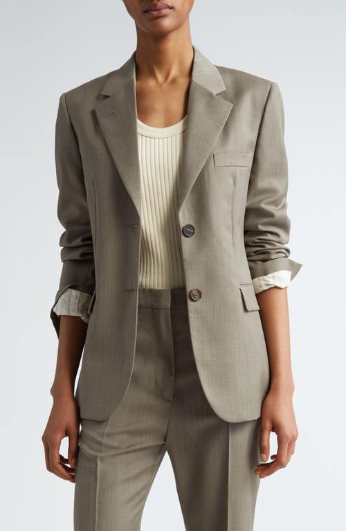 Shop Golden Goose Journey Single Breasted Wool Blazer In Fallen Rock