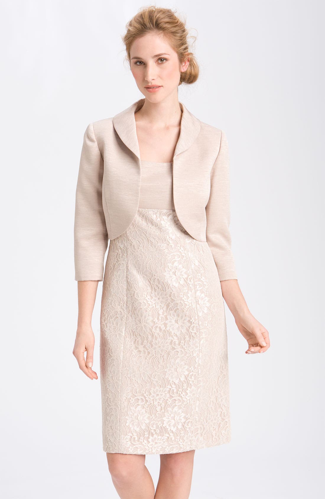 Tahari By Arthur S. Levine Lace Overlay Dress With Bolero | Nordstrom