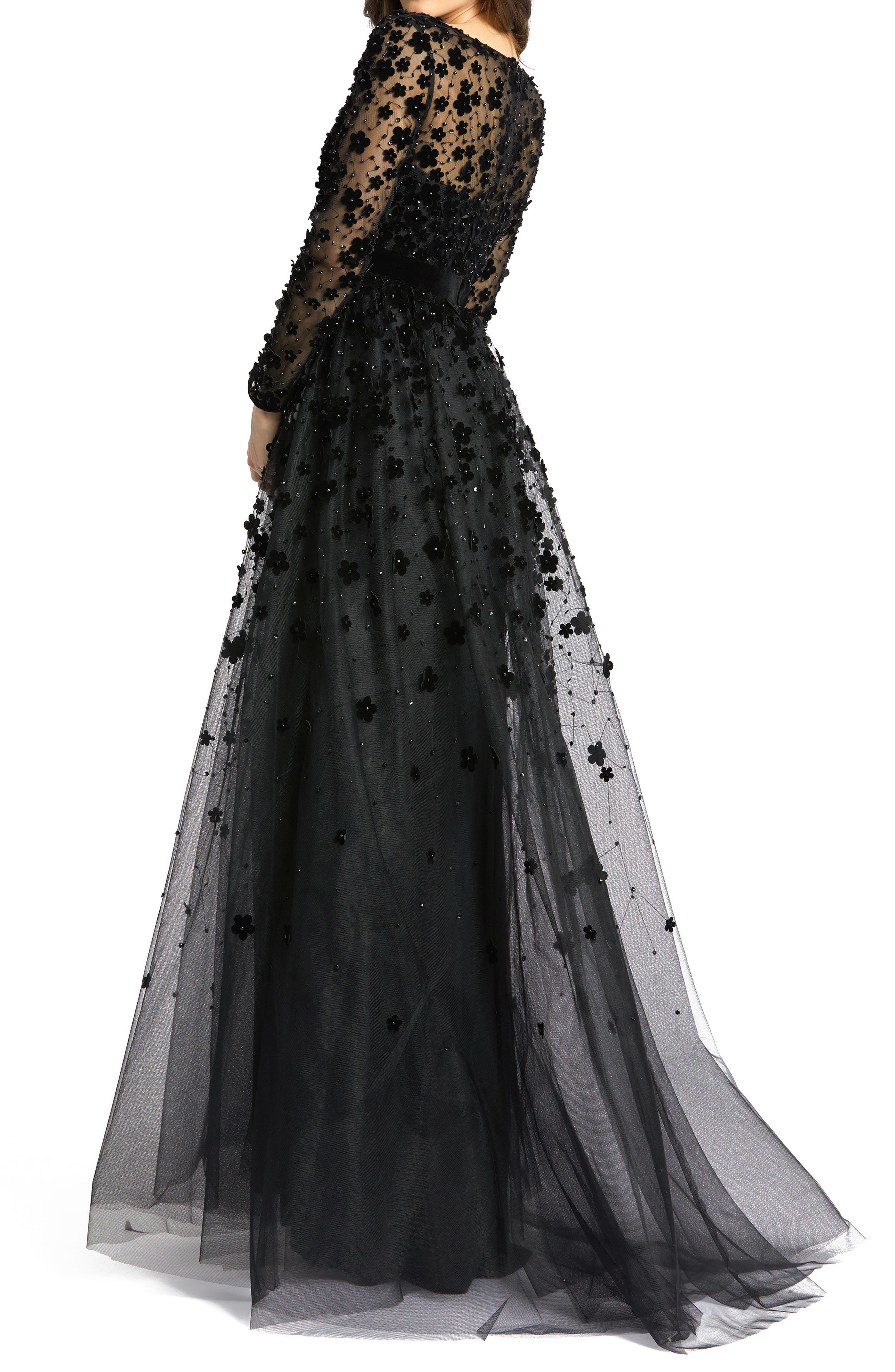 mac duggal black dress