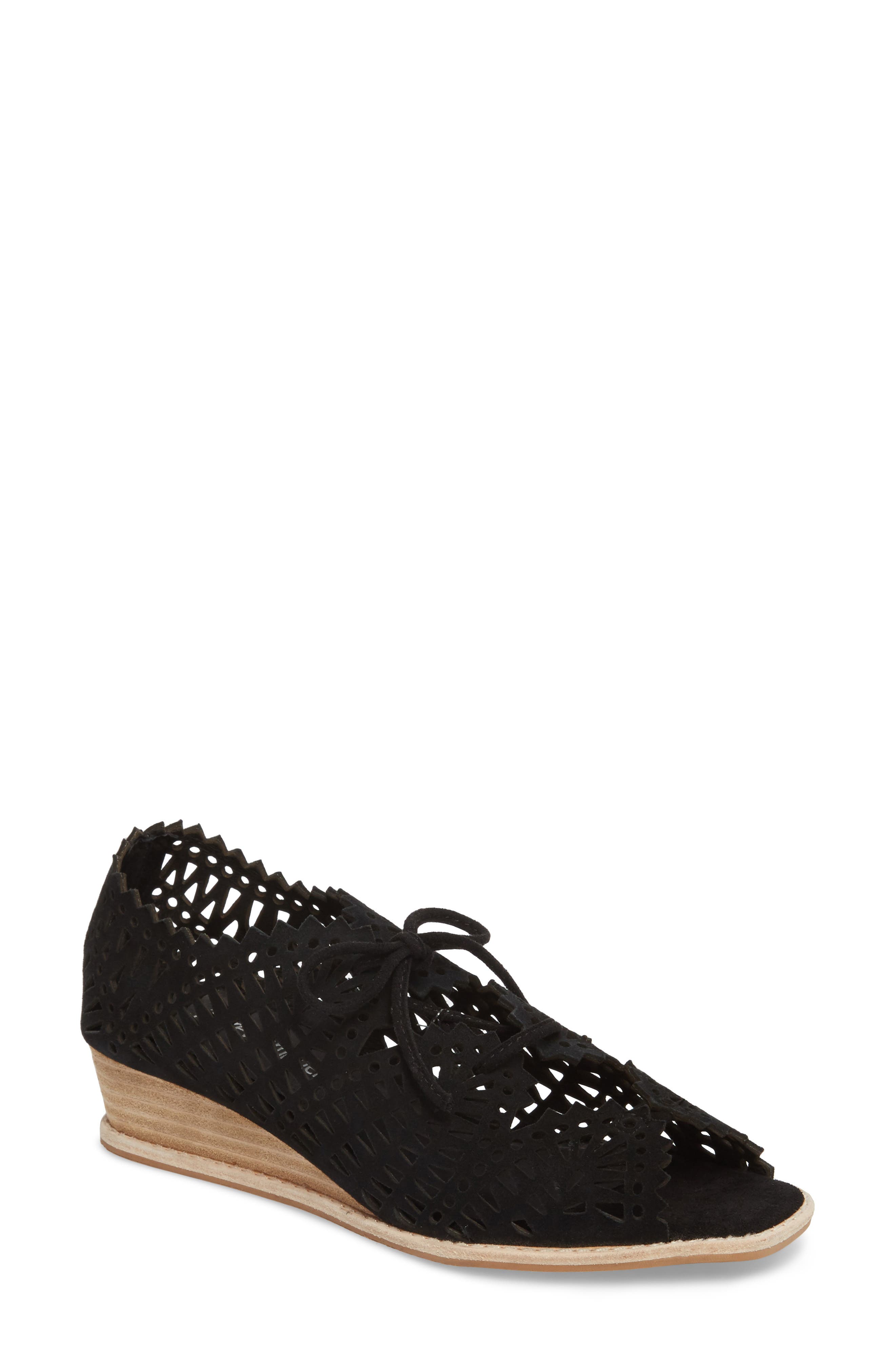 Jeffrey Campbell Espejo Lace-Up Wedge, Black